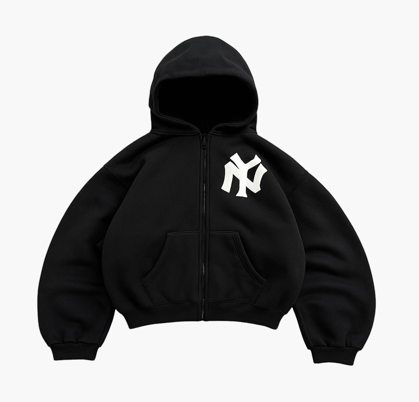 Women’s Y2K Anime Hoodie – Black Oversized Pullover with Front Pocket