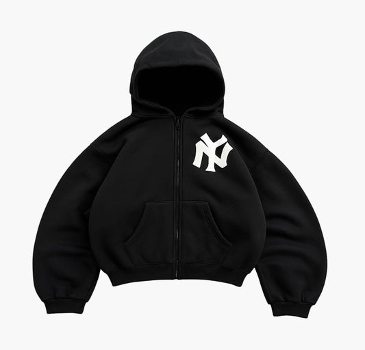 Women’s Y2K Anime Hoodie – Black Oversized Pullover with Front Pocket