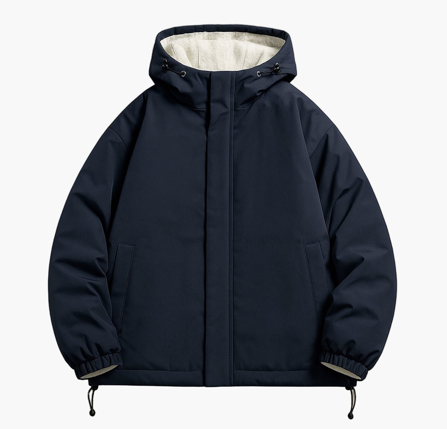 Unisex Reversible Winter Jacket – White & Mint Green Hooded Colorblock Coat