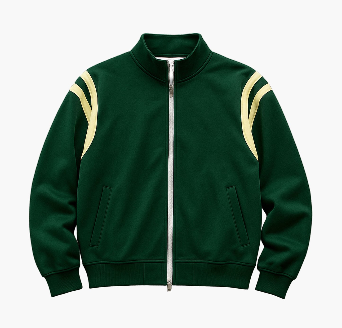 Men’s Geometric Print Hooded Jacket – Zip-Up Casual Outerwear with Contrast Sleeves