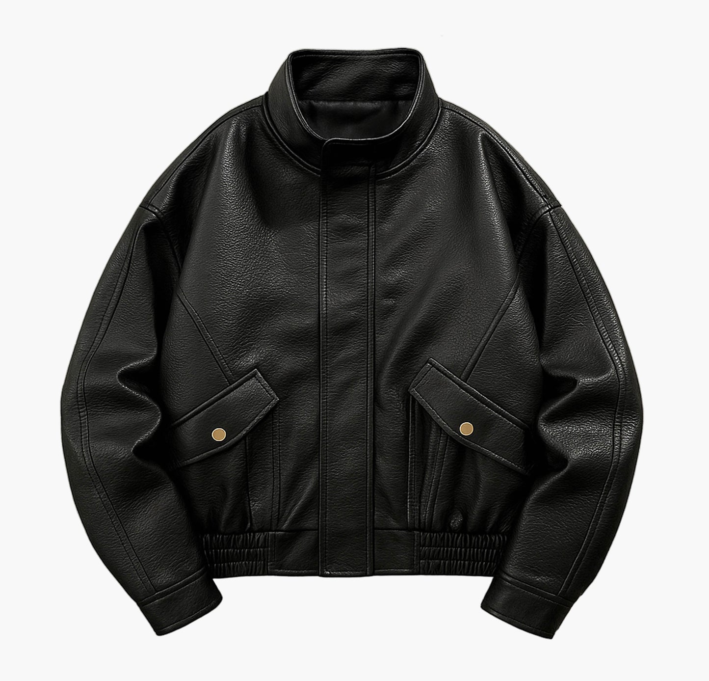 Men’s Black Bomber Jacket – Full-Zip Softshell with Chest Pocket