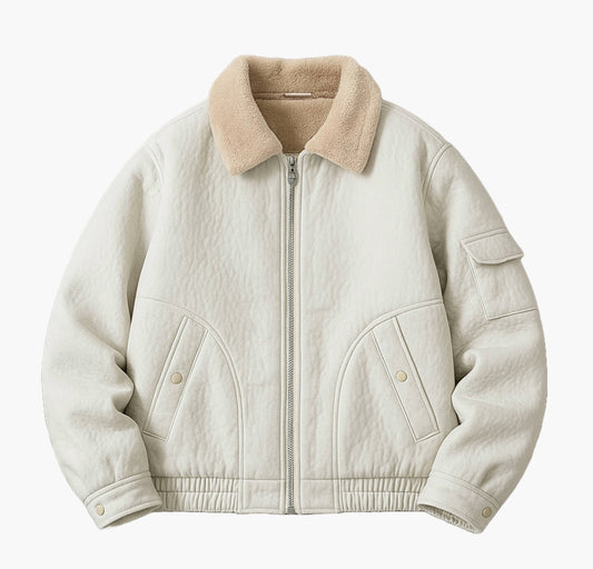 Men’s Fleece Jacket – Full-Zip Winter Coat with Fur Collar