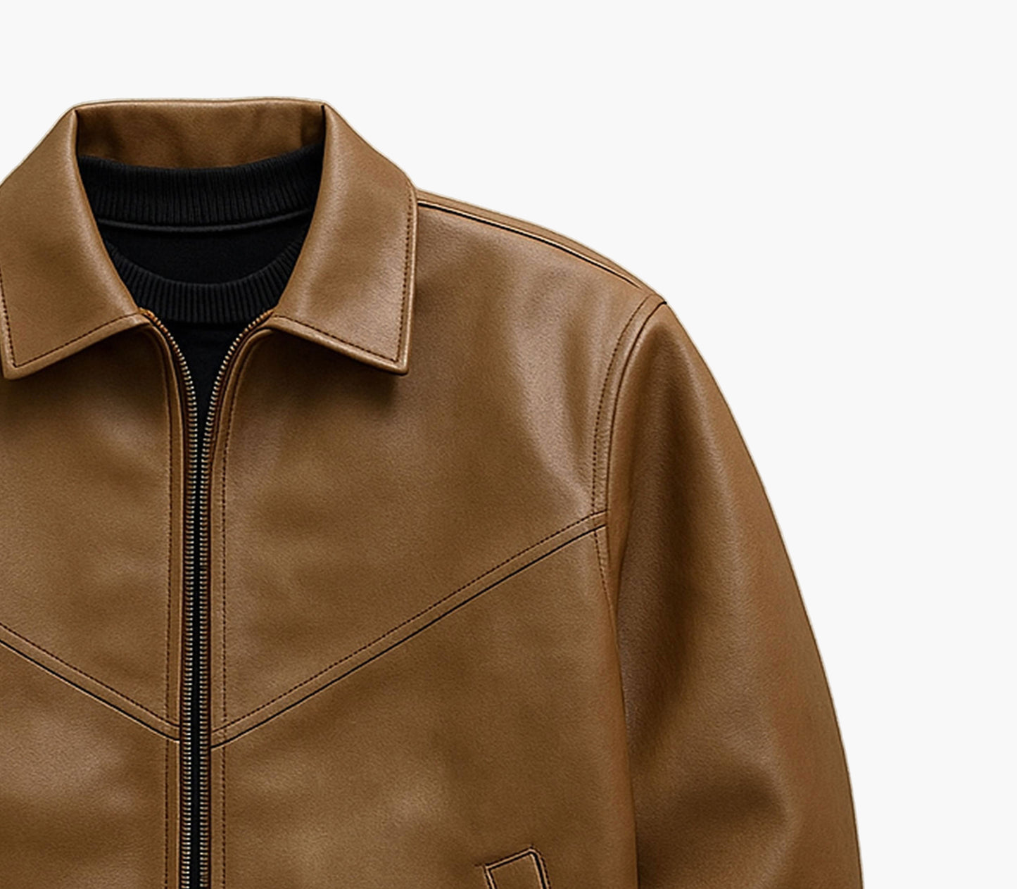 Men’s PU Leather Jacket – Slim-Fit Zip-Up Business Coat