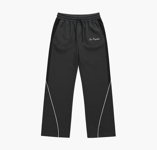 Men’s Casual Joggers – Loose Fit Color Block Pants with Stripes & Letter Detail