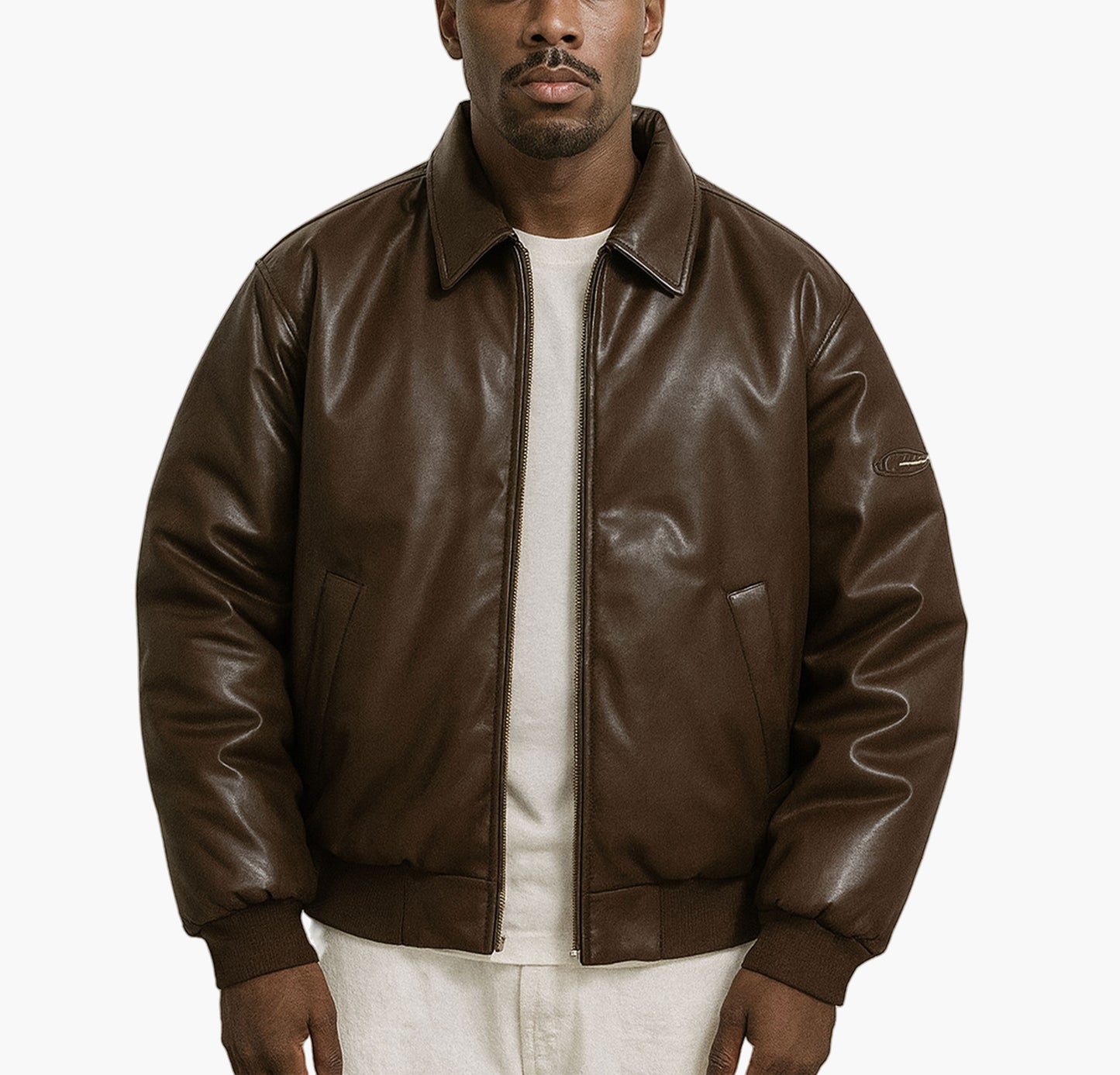 Unisex Glossy Puffer Jacket – Thick Winter Down Coat with Zipper & Pockets