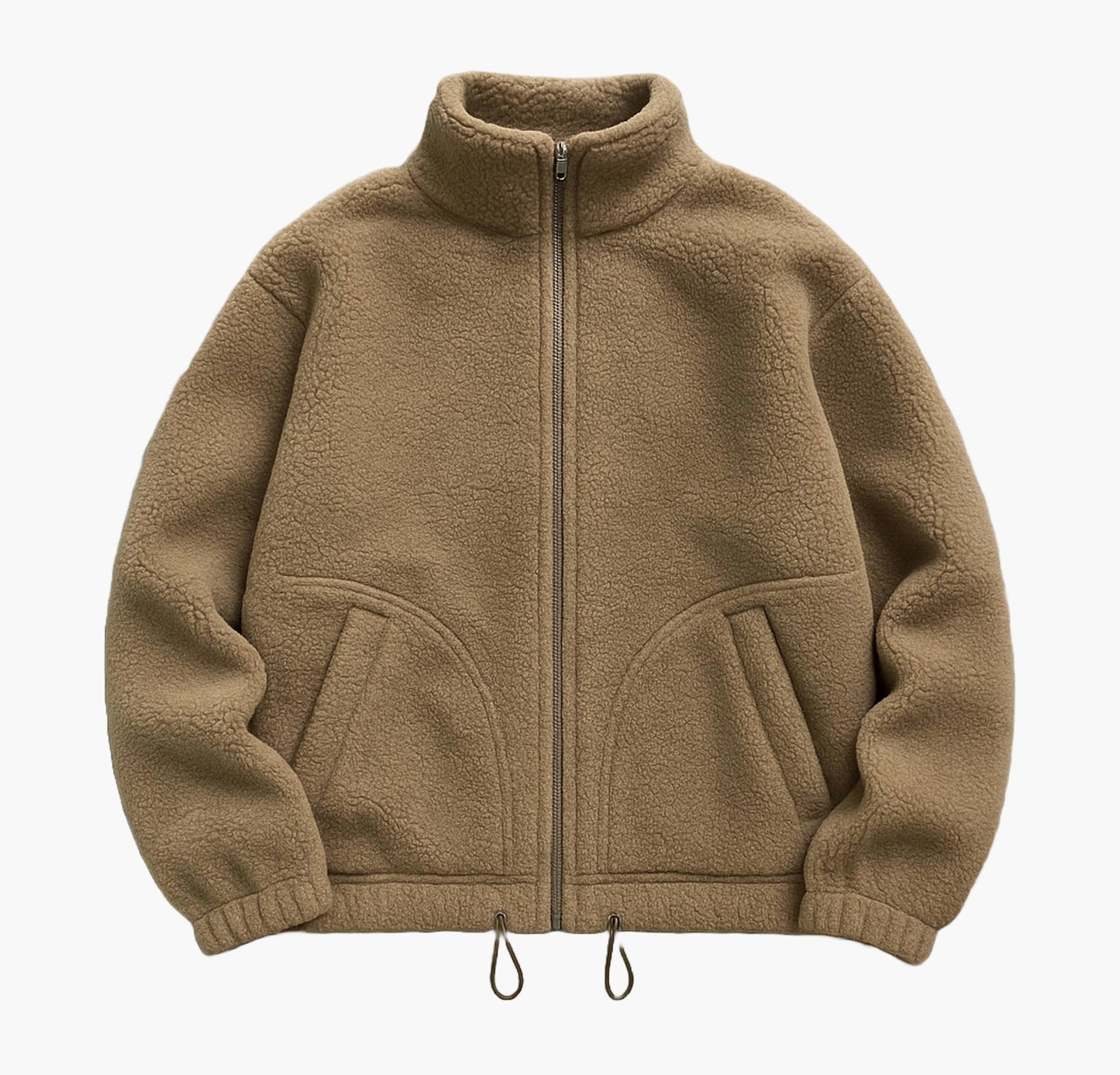 Men’s Reversible Winter Jacket – Sheepskin-Like Full-Zip Coat