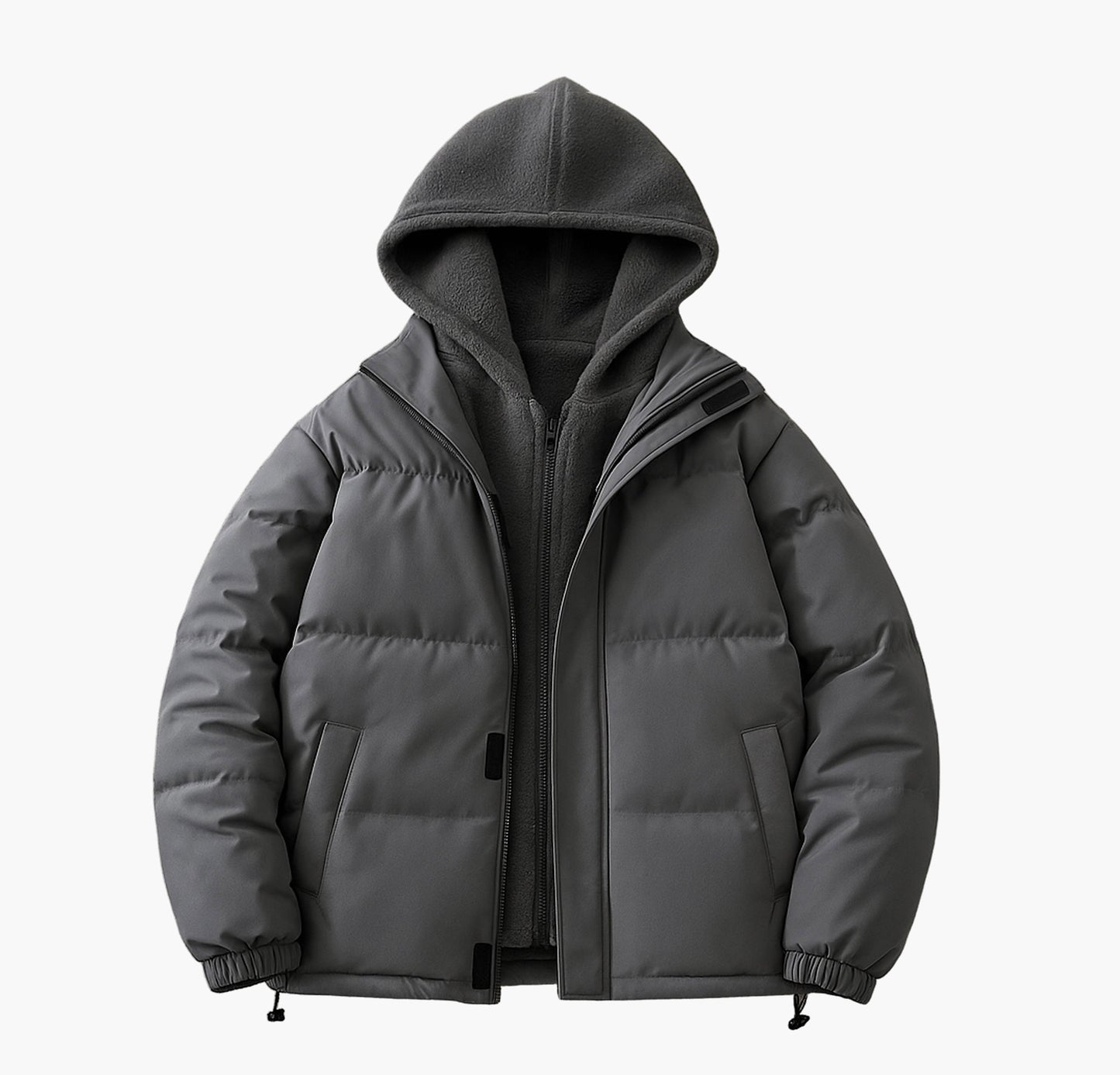 Men’s Hooded Jacket with Detachable Inner Layer – Lightweight Insulated Coat