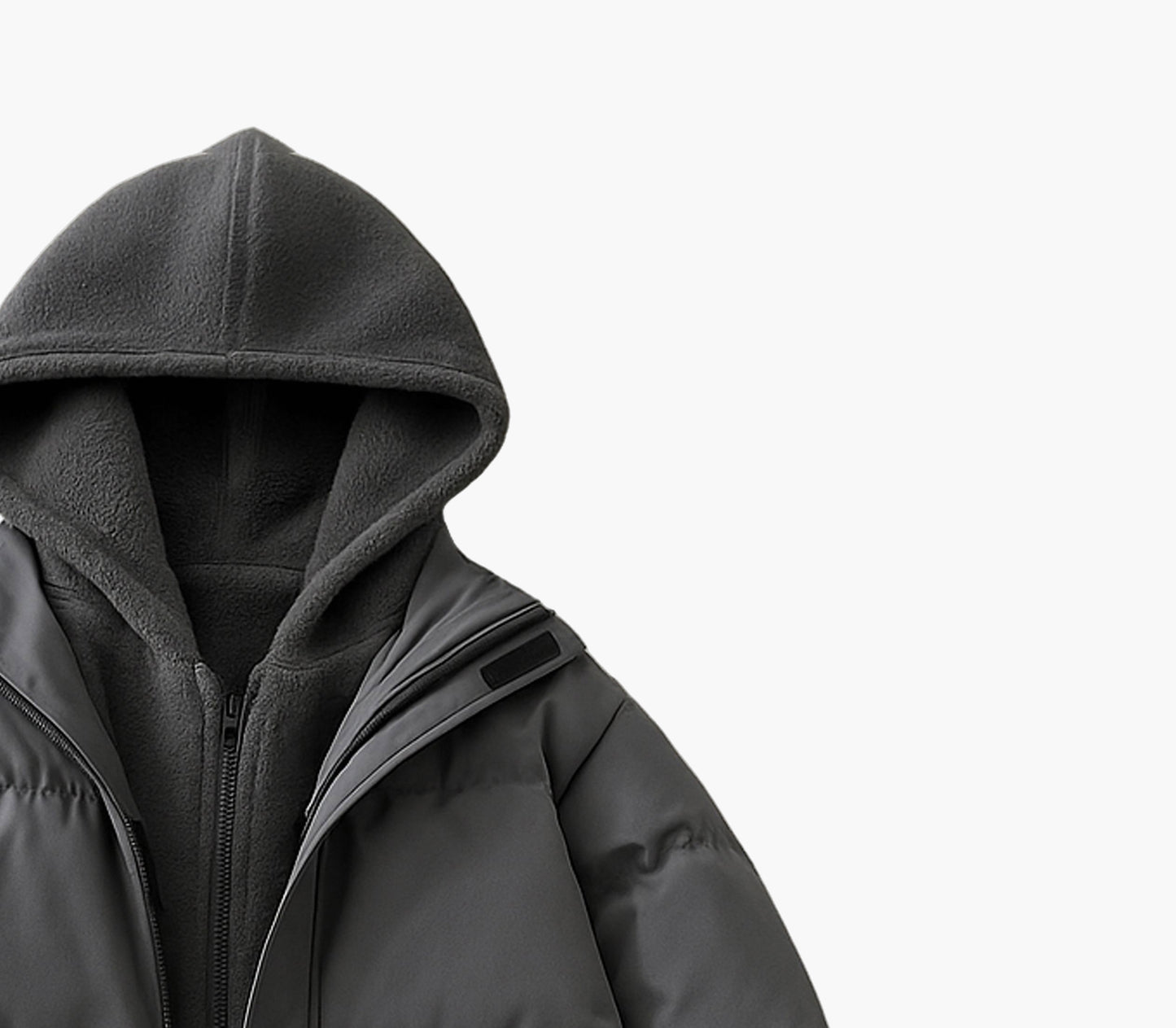 Men’s Hooded Jacket with Detachable Inner Layer – Lightweight Insulated Coat