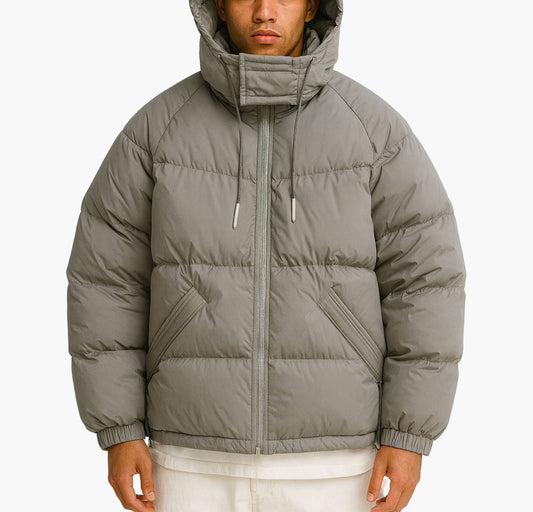 Men’s Hooded Down Jacket – Full-Zip Winter Coat