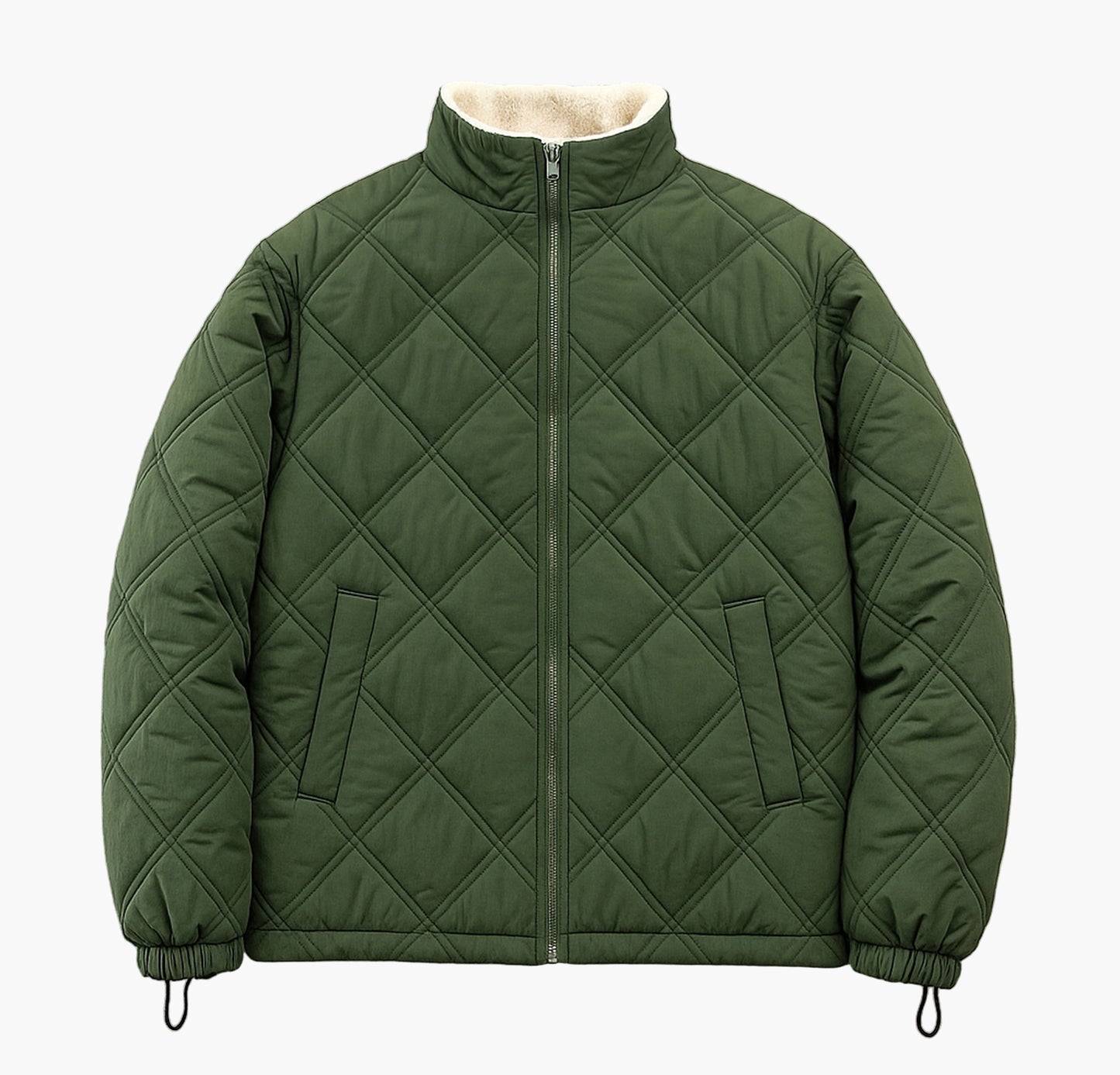 Men’s Heavy-Duty Winter Jacket – Stand-Collar Full-Zip Outdoor Coat