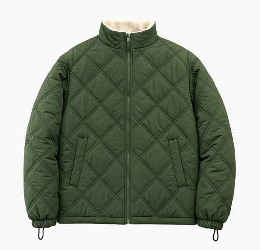 Men’s Heavy-Duty Winter Jacket – Stand-Collar Full-Zip Outdoor Coat