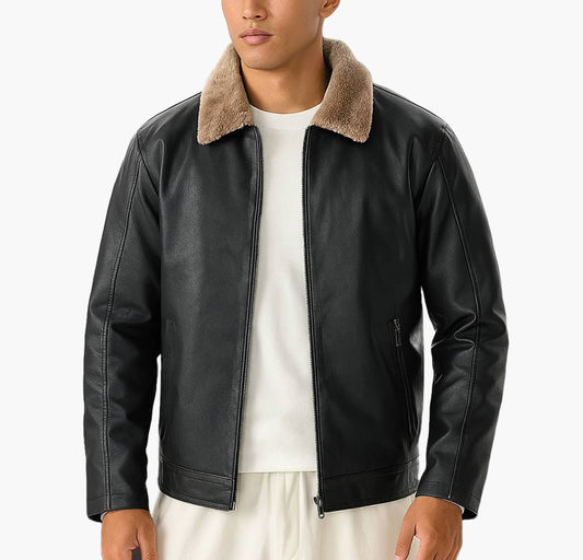 Men’s Casual Fleece-Lined Jacket – Thick Warm Winter Coat