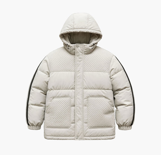 Men’s Casual Hooded Jacket – Warm Thick Padded Winter Coat