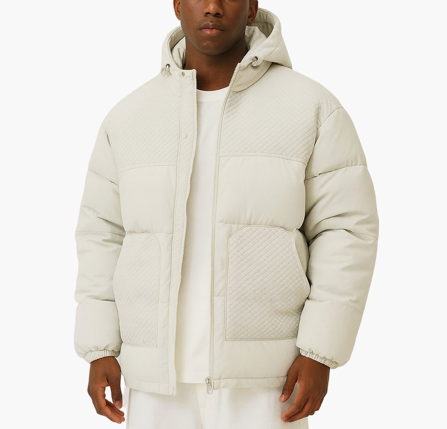 Men’s Casual Hooded Jacket – Warm Thick Padded Winter Coat