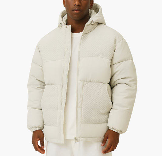 Men’s Casual Hooded Jacket – Warm Thick Padded Winter Coat