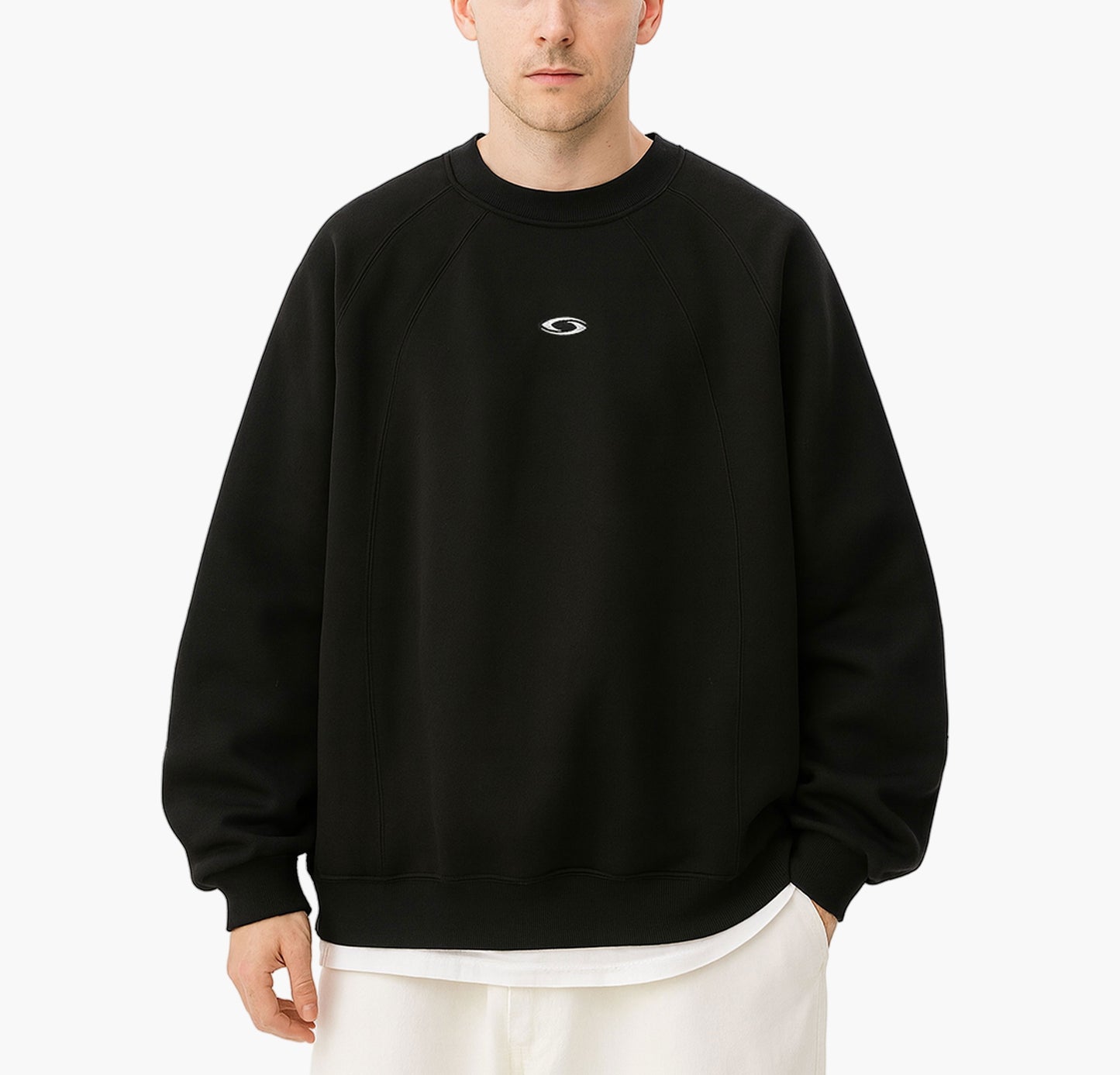 Men’s Casual Loose-Fit Sweatshirt – Round Neck Long Sleeve Top