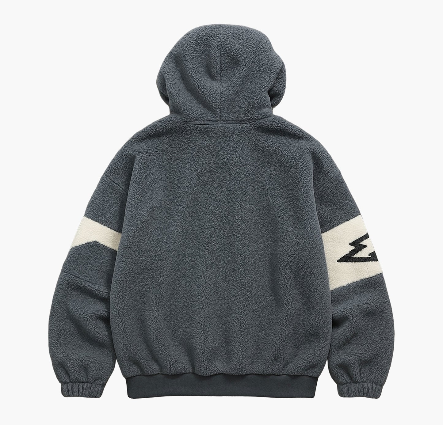 Men’s Fleece Hoodie – Gray Winter Pullover with “Euporia” Embroidered Lettering