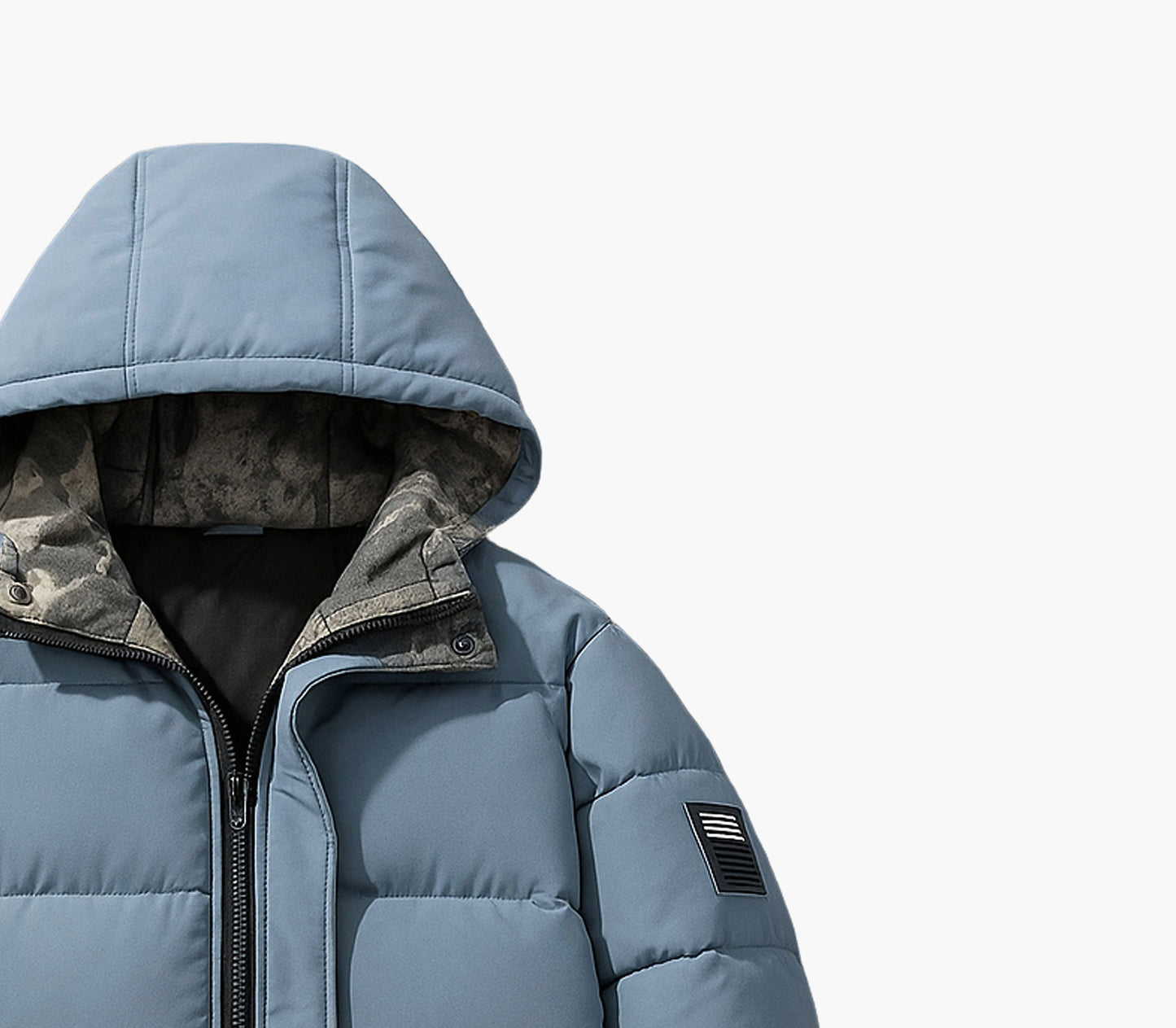 Men’s Heavy-Duty Hooded Winter Jacket – Windproof Full-Zip Outdoor Coat