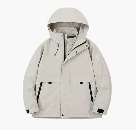 Men’s 3-in-1 Heavy-Duty Winter Jacket – Full-Zip Hooded Windproof Coat