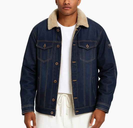 Winter Warm Collar Jacket – Heavy-Duty Outdoor Coat with Button Closure