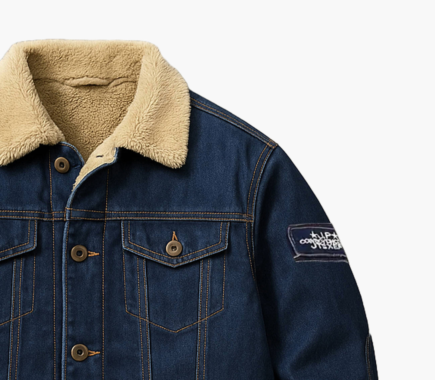 Winter Warm Collar Jacket – Heavy-Duty Outdoor Coat with Button Closure