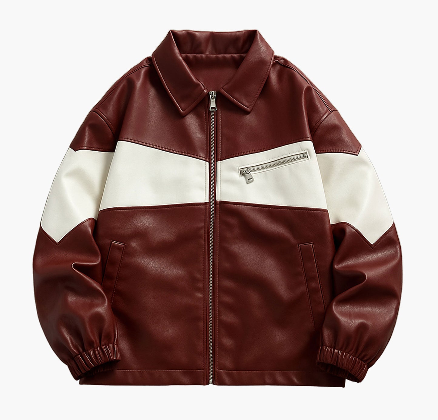 Men’s Vintage Style Zip-Up Jacket – Light Beige Casual Spring/Fall Outerwear