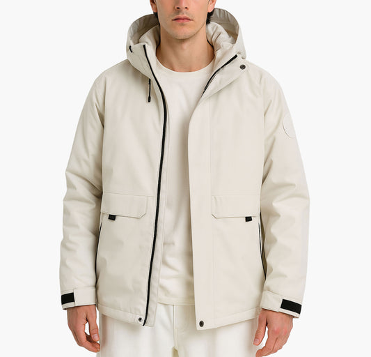 Men’s 3-in-1 Heavy-Duty Winter Jacket – Full-Zip Hooded Windproof Coat