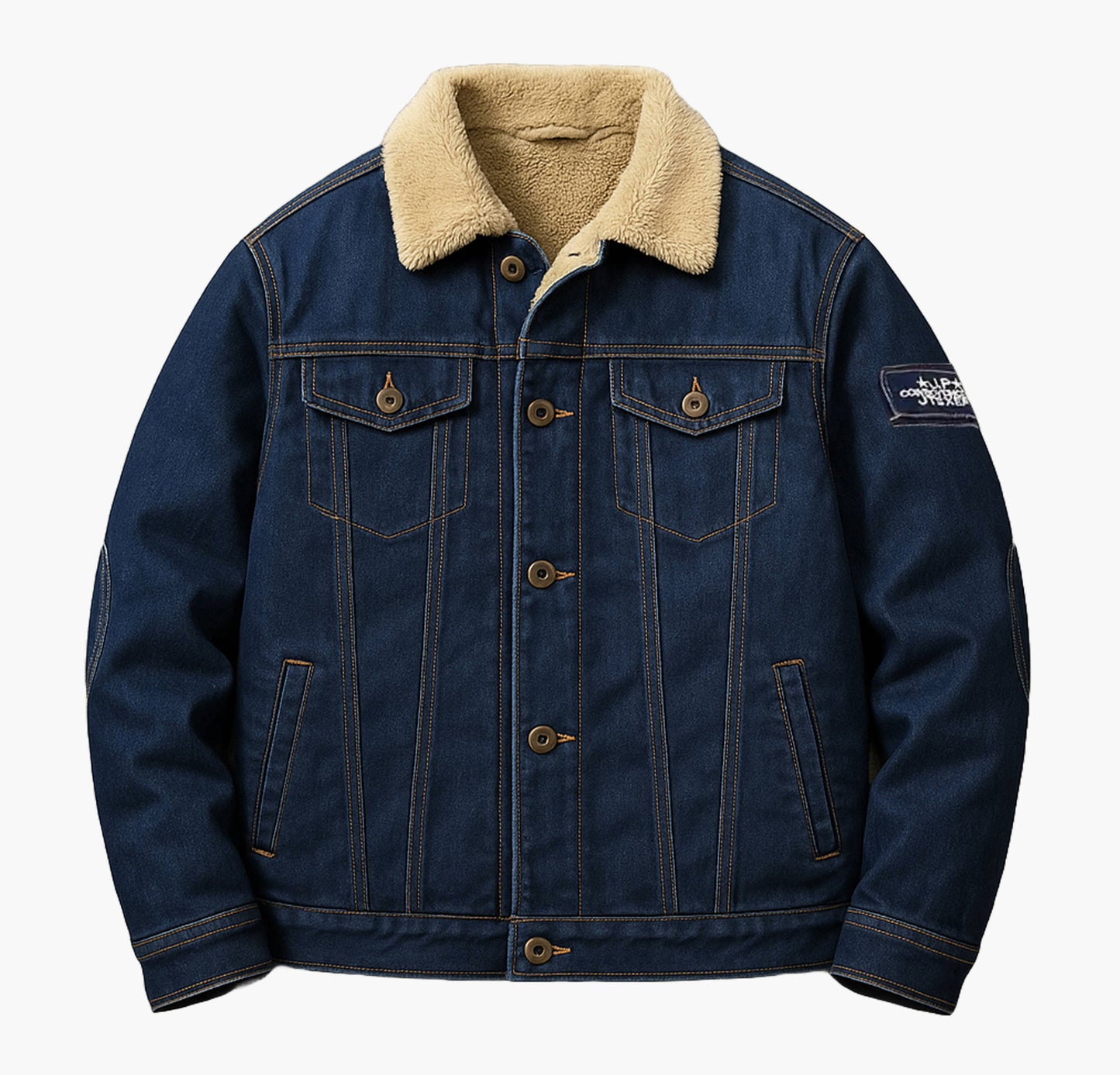 Winter Warm Collar Jacket – Heavy-Duty Outdoor Coat with Button Closure