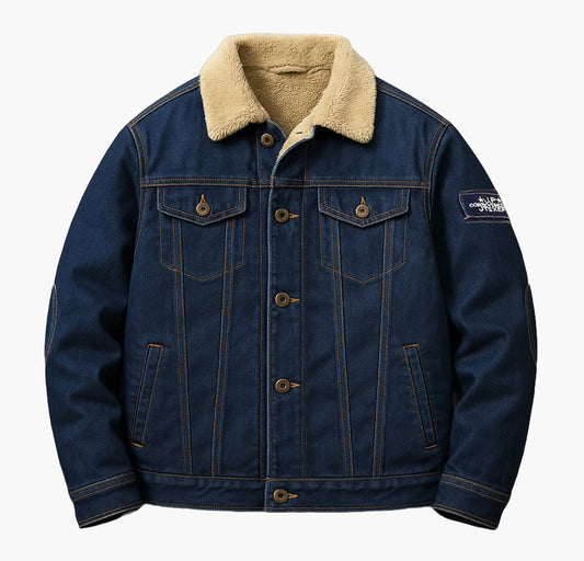 Winter Warm Collar Jacket – Heavy-Duty Outdoor Coat with Button Closure