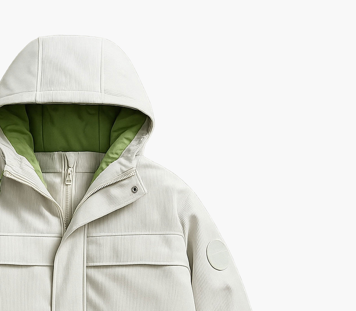 Men’s Heavy-Duty Hooded Winter Jacket – Insulated Full-Zip Color-Block Coat