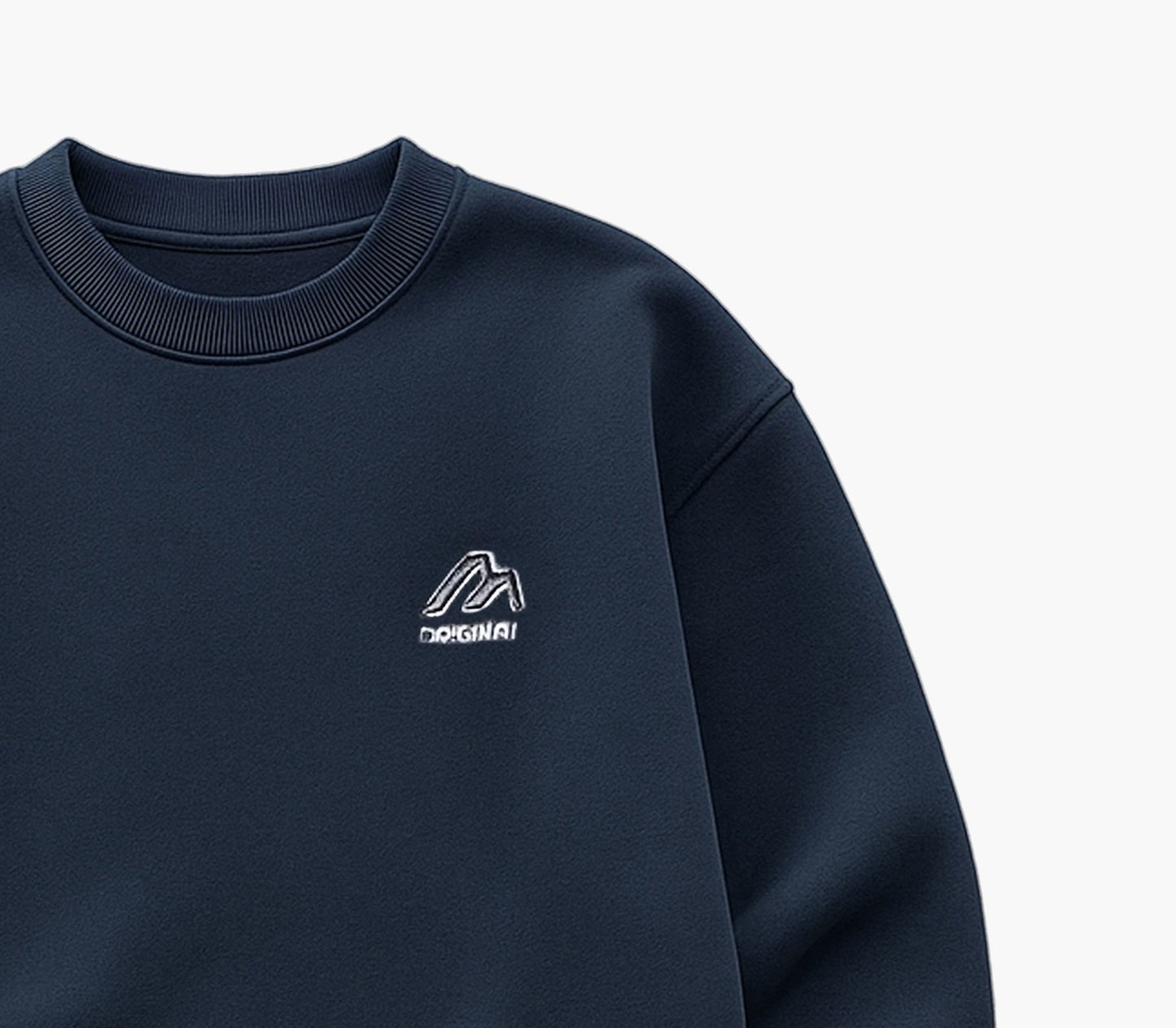 Men’s Heavyweight Sweatshirt – Thermal Crewneck Pullover with Chest Detail