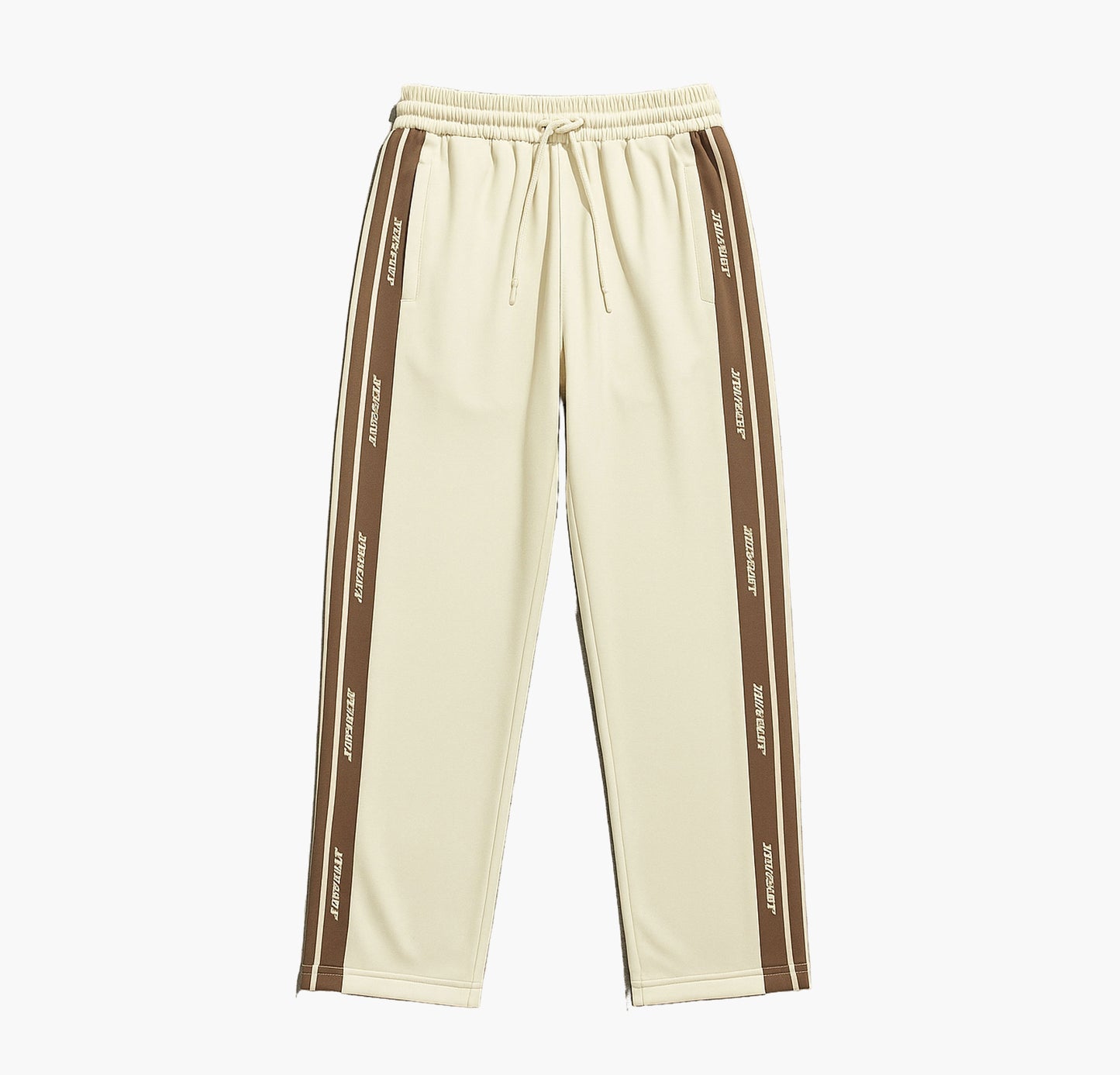 Men’s Printed Jogger Pants – Straight-Leg Striped Trousers with Elastic Cuffs