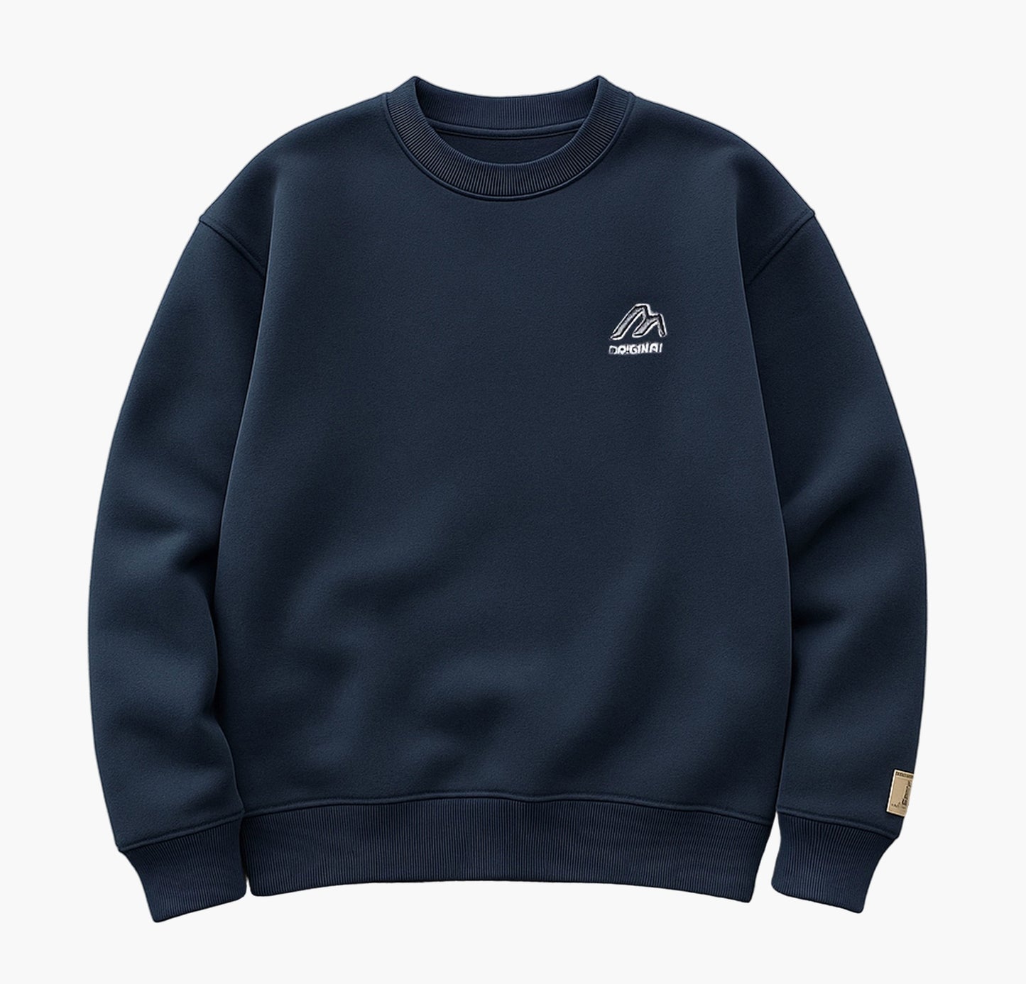 Men’s Heavyweight Sweatshirt – Thermal Crewneck Pullover with Chest Detail