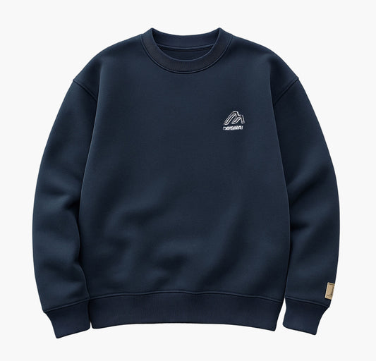 Men’s Heavyweight Sweatshirt – Thermal Crewneck Pullover with Chest Detail