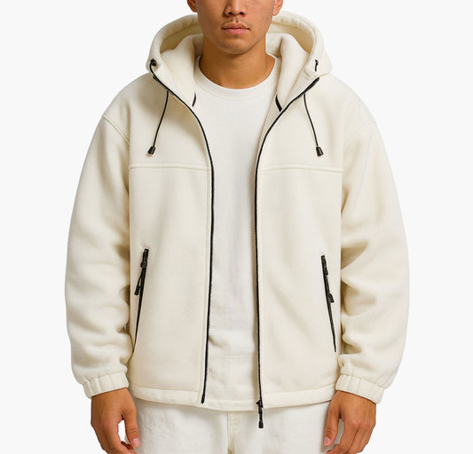 Men’s Heavy-Duty Hooded Jacket – Thermal Full-Zip Winter Coat