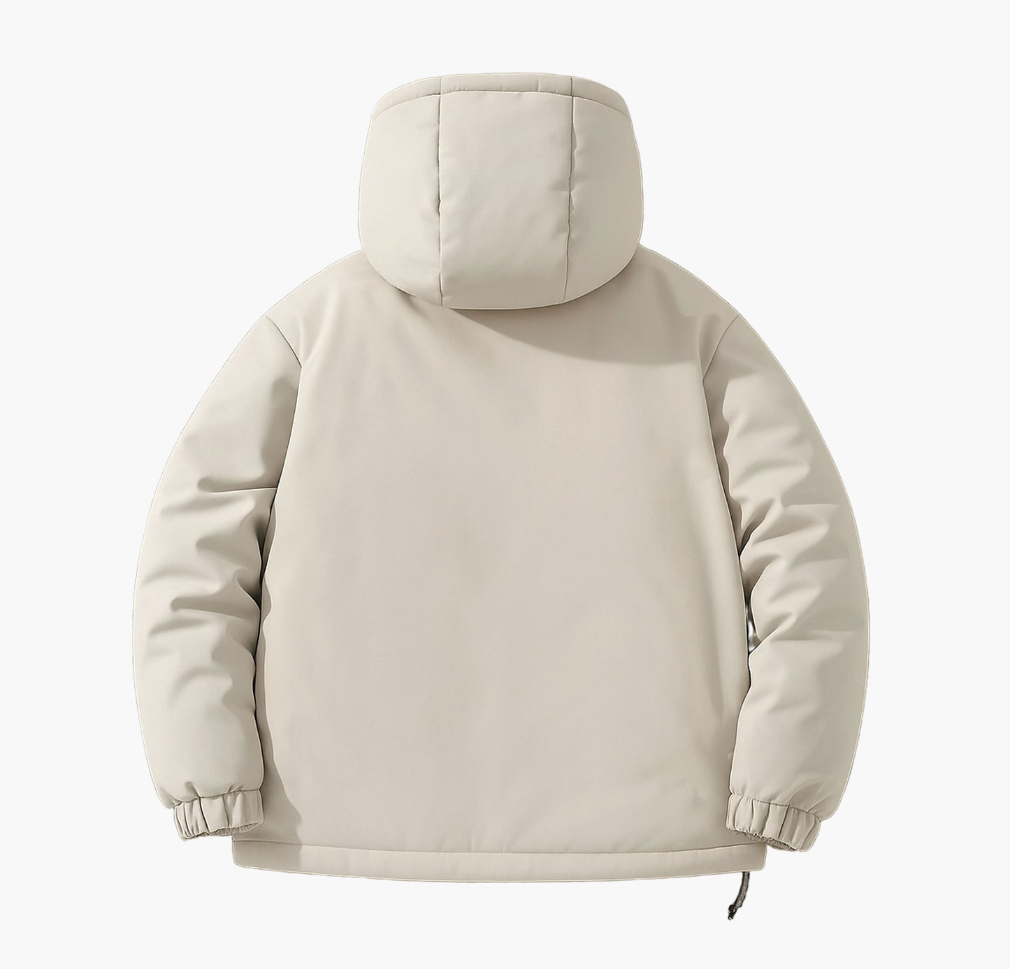 Men’s Olive Green Hooded Winter Jacket – Fleece-Lined Zip-Up with Pockets