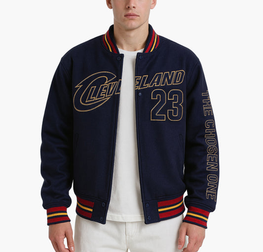 Men’s Varsity Jacket – Cleveland #23 Logo Zip-Up Coat
