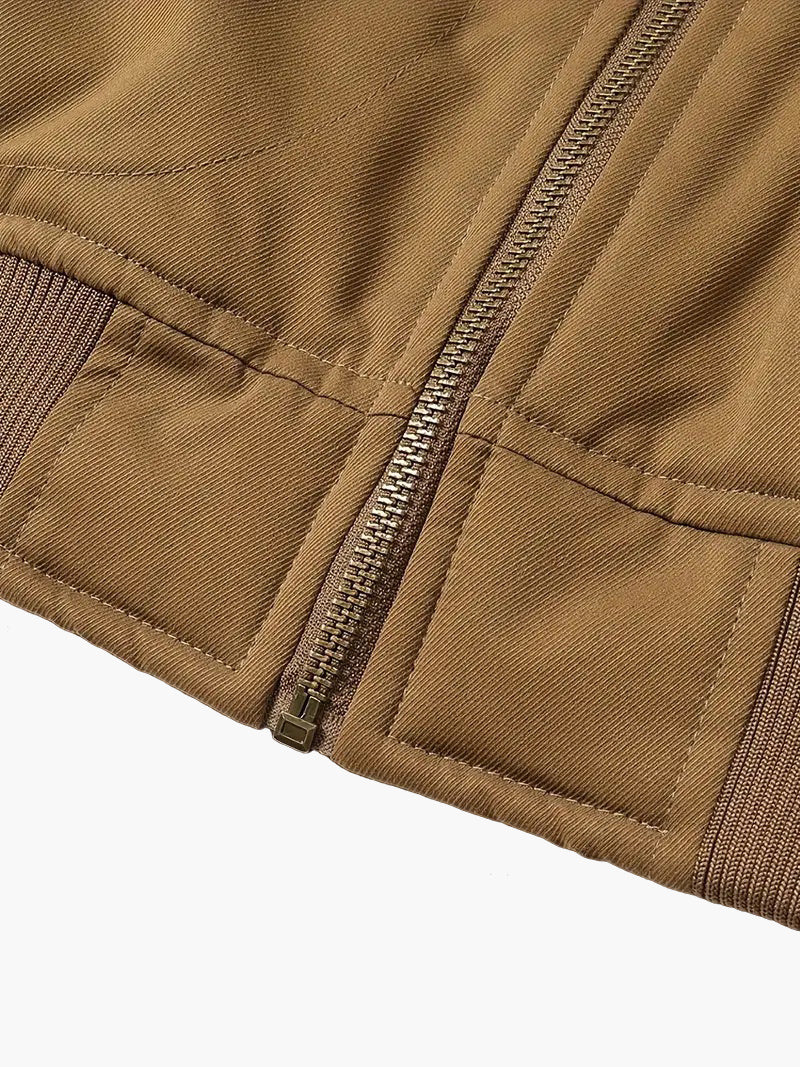 Men’s Vintage Bomber Jacket – Fleece-Lined Winter Coat