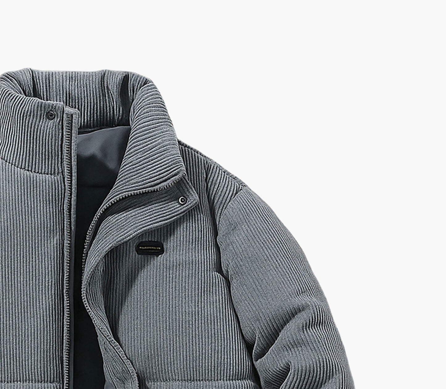 Men’s Heavy-Duty Winter Jacket – Full-Zip Stand Collar Coat