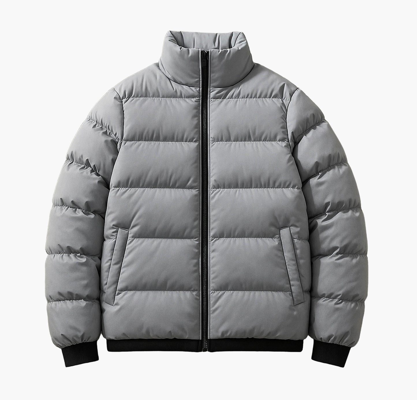 Men’s Windproof Winter Jacket – Stand-Collar Coat with Vest-Like Back Design