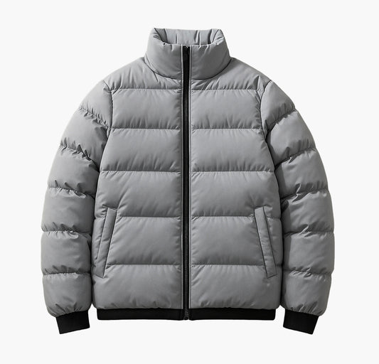 Men’s Windproof Winter Jacket – Stand-Collar Coat with Vest-Like Back Design