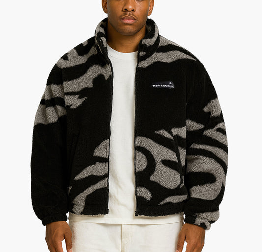 Unisex Oversized Fleece Jacket – Thick Full-Zip Winter Coat