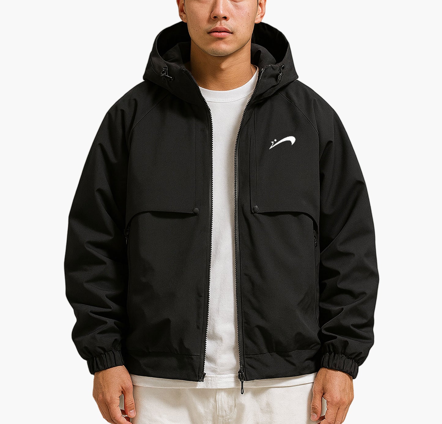 Men’s Hooded Windproof Jacket – Autumn/Winter Outdoor Coat