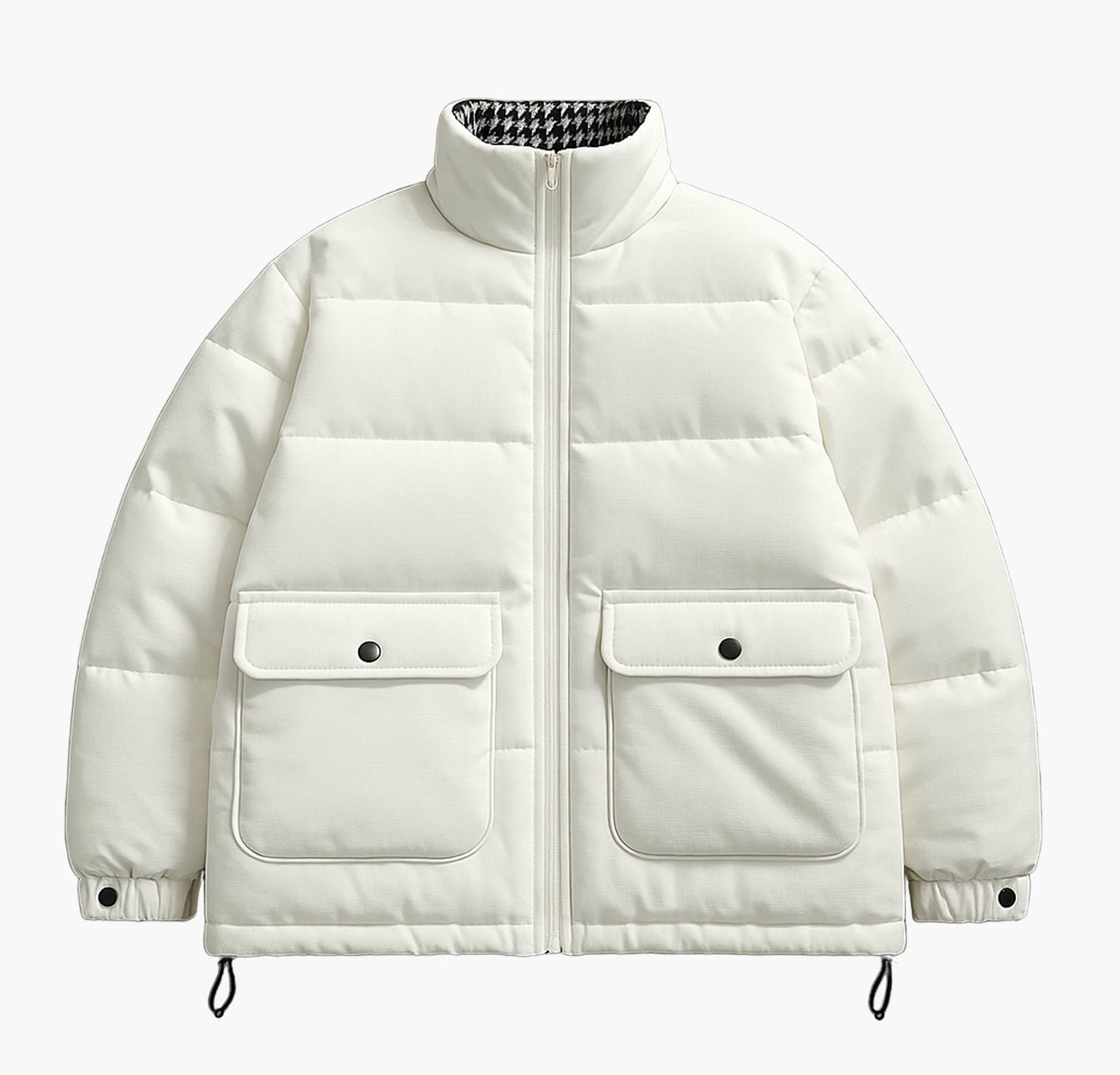 Men’s Insulated Winter Jacket – Zip-Up Stand Collar Coat