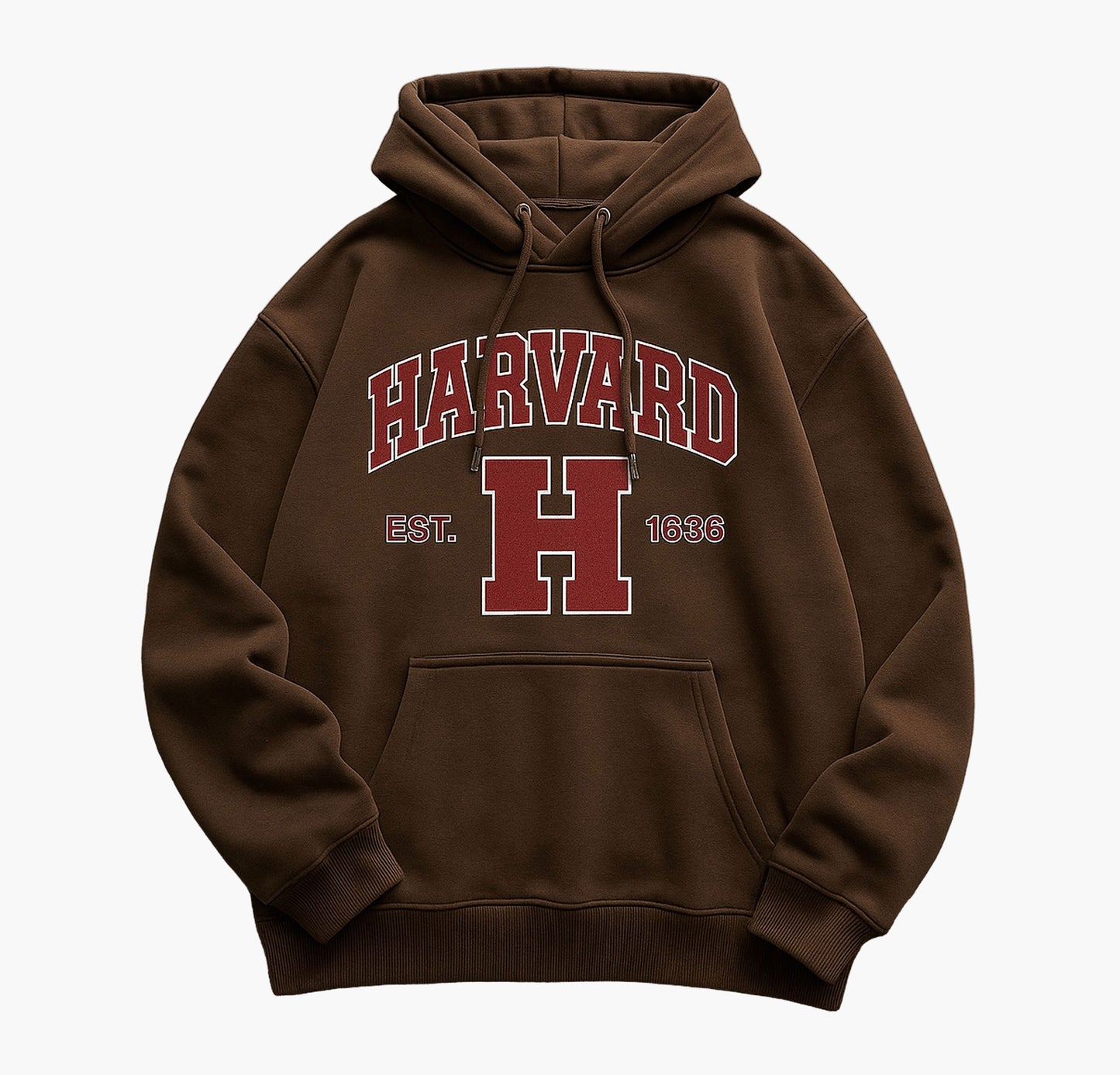 Men’s Harvard Print Hoodie – Casual Pullover with Kangaroo Pocket
