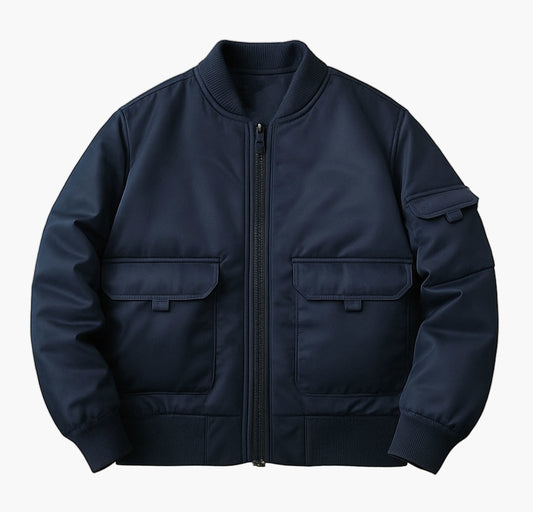 Men’s Heavy-Duty Bomber Jacket – Multi-Pocket Flight Style Outerwear