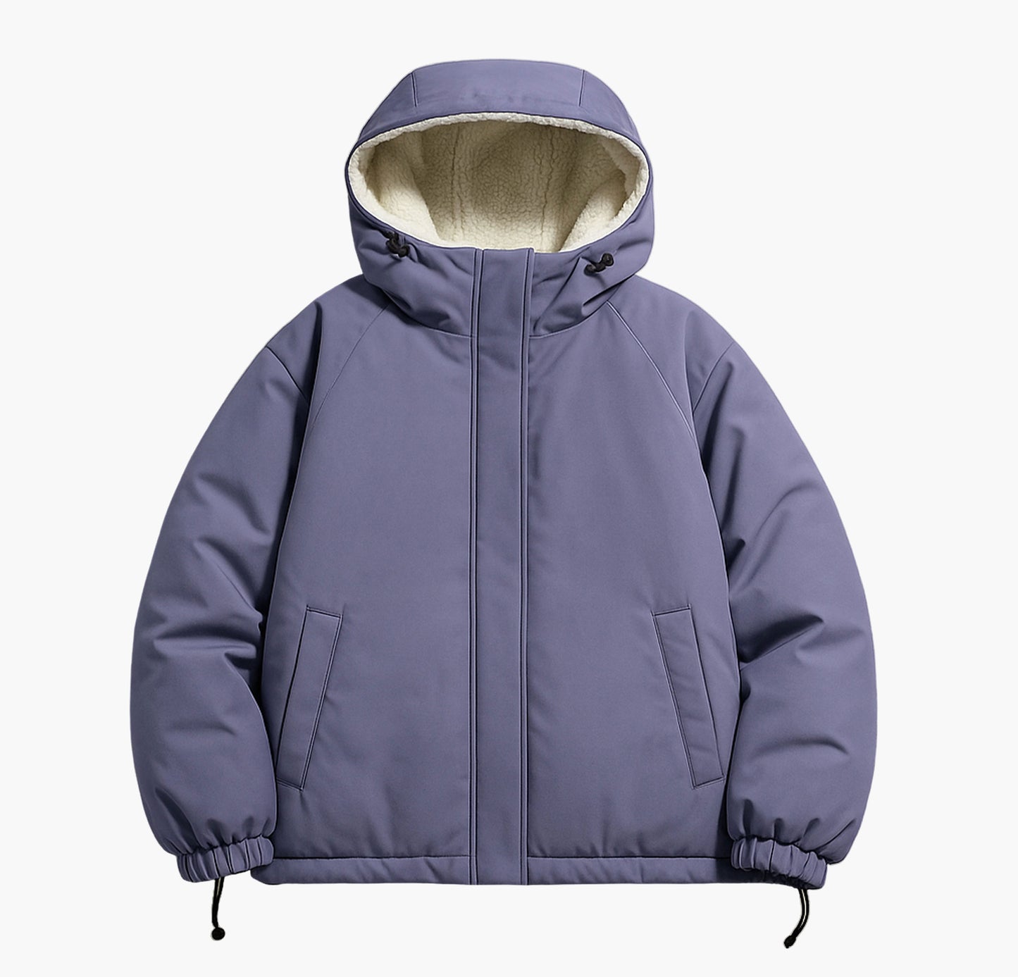 Unisex Reversible Hooded Jacket – White & Mint Green Colorblock Winter Coat