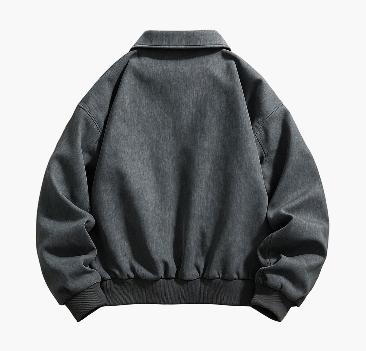 Men’s Vintage Bomber Jacket – Beige Faux Leather Motorcycle Style