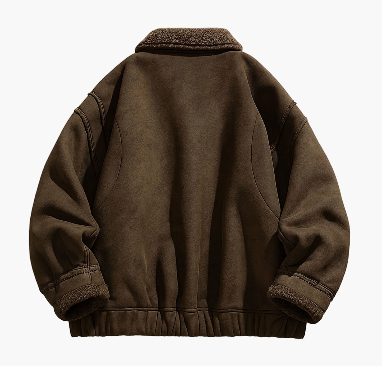 Men’s Thick Fleece Winter Jacket – Windproof Zip-Up Coat