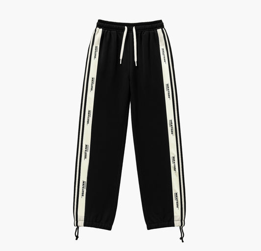 Men’s Casual Jogger Pants – Striped Straight-Leg Trousers with Letter Print